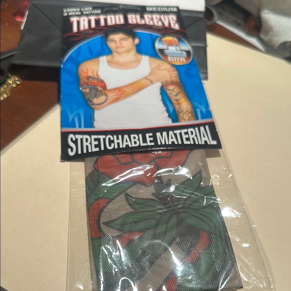 Stretchable Tattoo Sleeve - Dragon Design Medium NIB